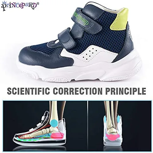 Vista 3 de Zapatos ortopédicos para niños y niñas, zapatos deportivos correctivos para niños con soporte de arco para el cuidado de la salud de los pies