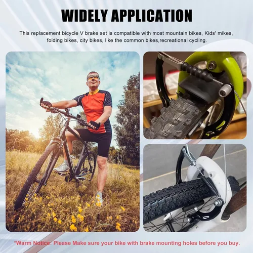 Vista 7 de Juego de frenos de bicicleta tipo V delanteros y traseros para bicicleta, palanca de freno MTB, kit de cables interiores y exteriores con llaves