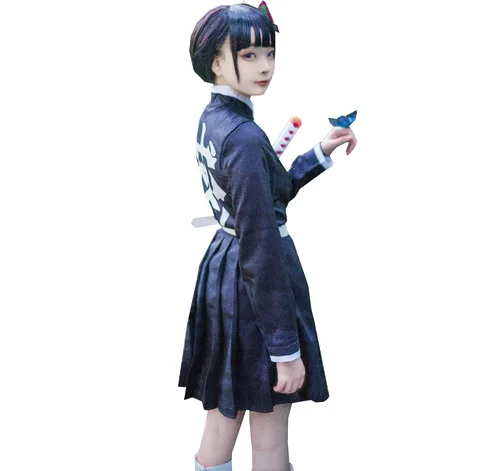 Vista 4 de Kanao Tsuyuri - Disfraz de cosplay de anime para mujer, vestido de bata de capa (cosplay de Kanao, L)