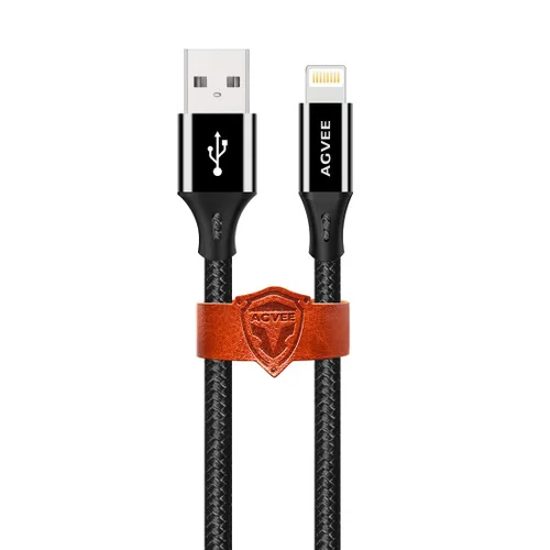 Vista 5 de AGVEE Paquete de 3 cables de carga de 1.5 pies para iPhone, punta reforzada, cable de datos trenzado rápido OEM USB para iPhone 11, 10, 8, 7, 6S, 6