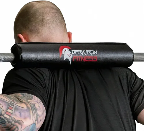 Vista 10 de Dark Iron Fitness Barbell Pad w/Extra Thick Foam Padding, Non-Slip Hook and Loop Closure for Olympic Bars Weight Training Shoulder & Neck Protection
