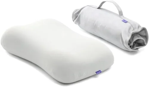 Vista 10 de Cushion Lab Almohada de Viaje para Sueño Profundo – Almohada de Cuello de Espuma Viscoelástica Compacta para Dormir, Almohada Portátil para Hoteles