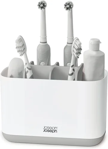 Vista 13 de Joseph Joseph Easy-Store - Soporte para cepillo de dientes, organizador de almacenamiento para baño, grande, negro mate