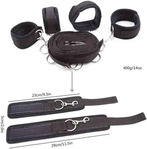 Vista 3 de Kit de sujeción de cama para adultos, para hombres, correas de cama de tamaño Queen para adultos, juego de colchón, kit de amarre para tobillos