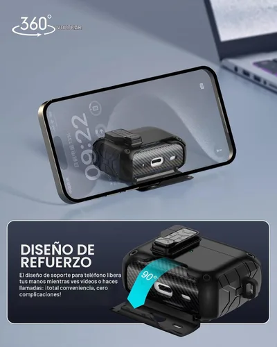 Vista 4 de Lerobo - Funda para AirPod Pro 2ª/1ª con bloqueo seguro compatible con Magsafe B-Negro