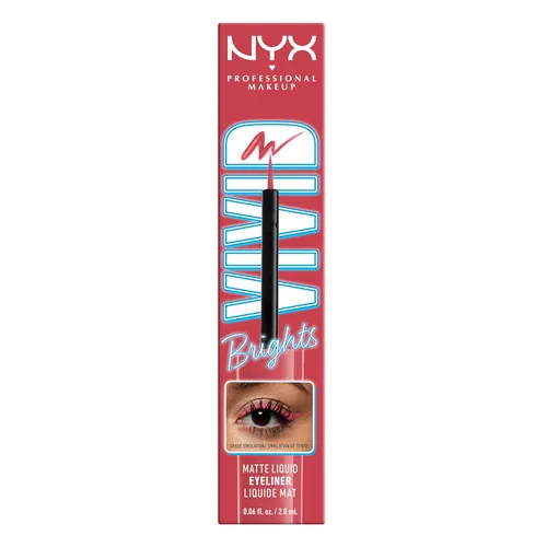 Vista 9 de NYX PROFESSIONAL MAKEUP Vivid Brights Delineador Líquido, Delineador de Ojos Resistente a las Manchas con Punta Precisa - On Red 04 en rojo