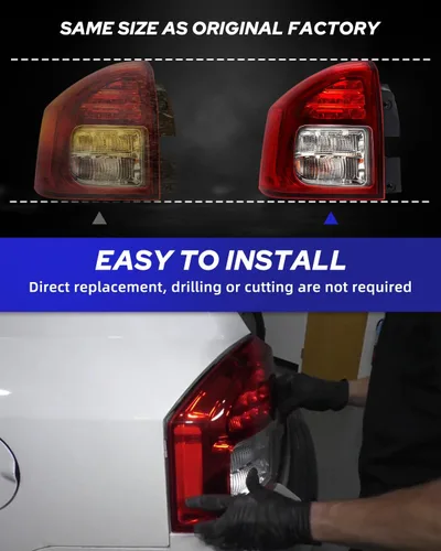 Vista 5 de AUTOONE - Para 2014 2015 2016 2017 Jeep Compass luces traseras de fábrica con bombillas, lado del conductor (LH)