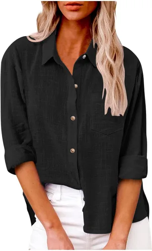Vista 89 de SMIDOW Camisa de algodón y lino con botones para mujer