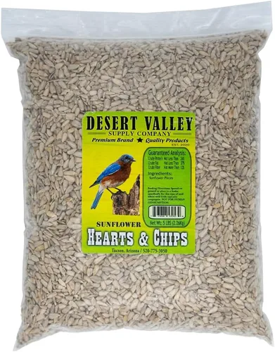 Vista 8 de Desert Valley - Semillas de corazones y papas fritas de girasol, todo natural, sin OMG prémium para aves silvestres y vida silvestre (3 libras)