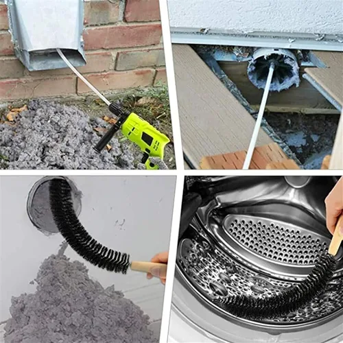 Vista 5 de LIYUN Kit de limpieza de ventilación de secadora de 24 pies, removedor de pelusas, cepillo de limpieza de chimenea flexible reutilizable con 18