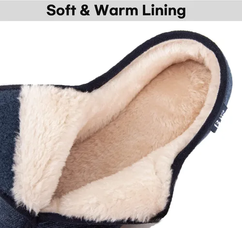 Vista 3 de LongBay Pantuflas para diabéticos de espuma viscoelástica para mujer, cómodas y acogedoras, para artritis, edema, zapatos de casa anchos