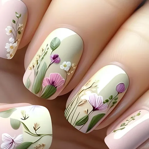 Vista 40 de Uñas Postizas Cuadradas Cortas con Diseños de Lazo 3D, Uñas Postizas de Leopardo con Punta Francesa, Uñas Adhesivas Brillantes, Uñas Acrílicas Nude
