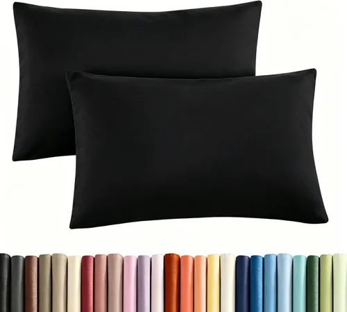 Vista 16 de Mohap Funda de almohada con cremallera, 4 piezas, microfibra cepillada 1800, calidad de hotel, súper suave, no se encoge, no se decolora, color Rosa