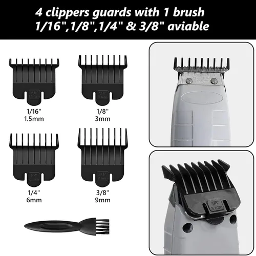 Vista 5 de Paquete de 2 piezas de repuesto profesional de hoja en T de grado de barbero compatible con Andis T-Outliner, aprobado por peluquero T Clipper