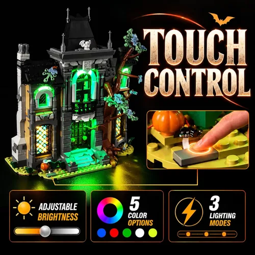 Vista 4 de Kyglaring Kit de luces para LEGO 11383 Mayor Manor Halloween Set, solo Multicolor