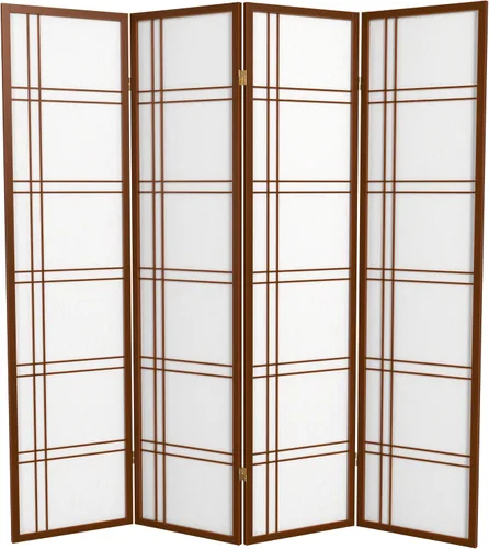 Vista 19 de Oriental Furniture - Pantalla Shoji de doble cruz de 6 pies de alto, color negro, 3 paneles