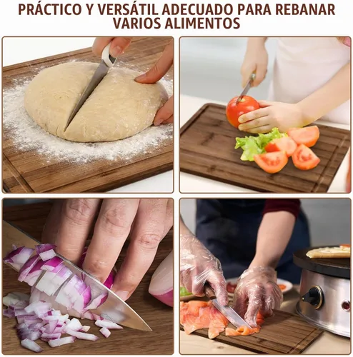 Vista 4 de Patelai Paquete de 12 tablas de cortar lisas de cocina a granel, madera de acacia, 12 x 8 pulgadas