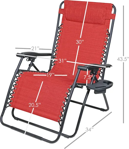 Vista 3 de RXTV-1825-XL-R Silla de acero Verona rojo gravedad cero