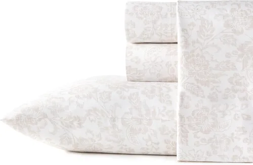 Vista 11 de Stone Cottage - Juego de sábanas, ropa de cama de percal de algodón crujiente y transpirable con funda de almohada a juego, 200 hilos, bolsillo