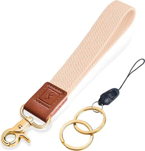 Vista 11 de Fishent Llavero de Muñeca Elástico, Cordones de Muñeca Trenzados Lindos para Llaves, Soporte de Llavero para Mujeres y Hombres, Correa de Muñeca