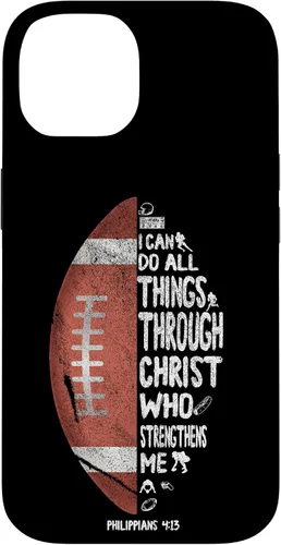 Vista 4 de iPhone 13 I can do all things through Christ Philippians 4:13 - Funda de fútbol