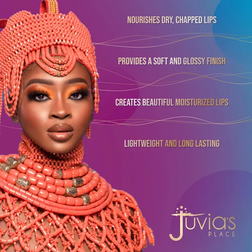 Vista 4 de Juvia's Place The Nubian Nourishing Lip Balm Mango – Hidratante Lip Chap, Hidratación de larga duración con aceites de Baobab, Manketti, girasol
