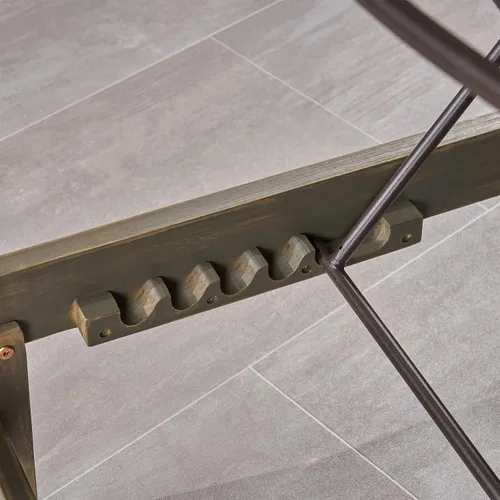 Vista 8 de Christopher Knight Home Summerland - Tumbona de malla para exteriores con marco de madera de acacia, acabado gris/malla gris oscuro