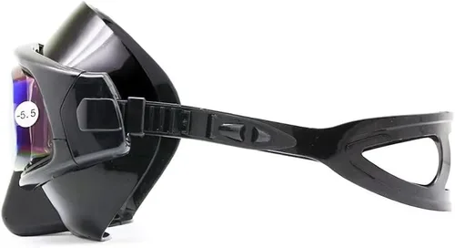 Vista 4 de Máscara de buceo óptica positiva, máscara de snorkel con lentes de vidrio templado, protección UV antivaho Silver Dive W/ Snorkel