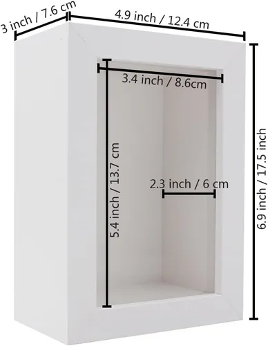 Vista 2 de Marco Shadow Box, blanco, madera, 4x6 Small, Wooden Frame, for Dried Flowers & Plant Specimen, Memory Photos & Medal, Bouquet & Trinket, Wall or