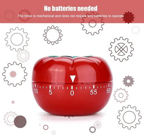Vista 7 de Temporizador mecánico en forma de tomate de 60 minutos, temporizador de cuenta regresiva para cocina, cocina, horneado, temporizador magnético