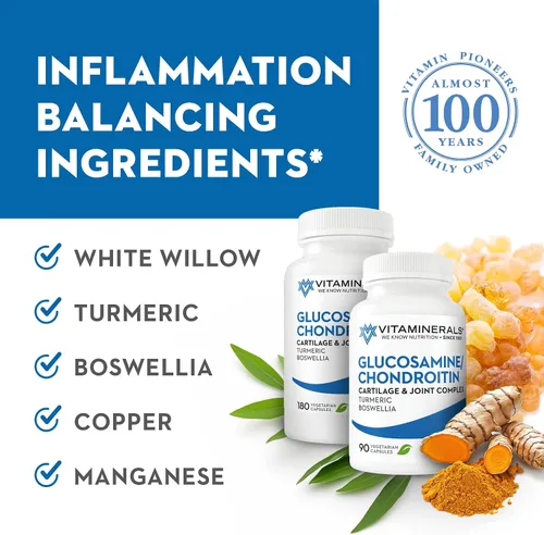 Vista 4 de Vitaminerals® 128 Glucosamina Joint Support Complejo Glucosamina-Condroitina Veggie Caps (90 unidades)