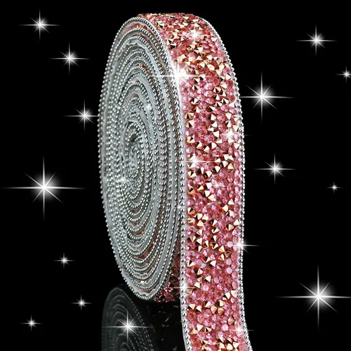 Vista 28 de Dowarm Cinta autoadhesiva de diamantes de imitación plateados, tiras brillantes para manualidades, decoración de bodas, 0.4 pulgadas de ancho