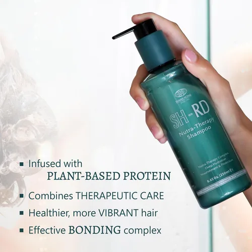 Vista 3 de SH-RD Nutra-Therapy Champú para cabello seco dañado Champú proteico que reduce las puntas abiertas Hidrata el cabello encrespado Adecuado