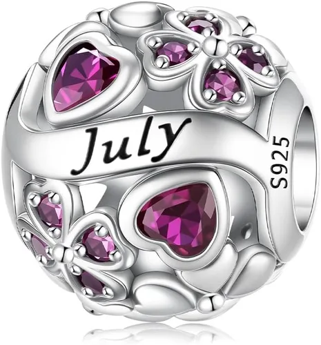 Vista 12 de Abalorio de Piedra Natal de Trébol de la Suerte 925 Plata de Ley para Pulseras y Collares de Pandora Joyería para Mujeres Regalos de Cumpleaños