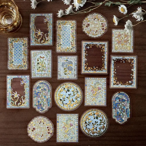 Vista 10 de Aromoty Calcomanías de Navidad de lámina dorada de Papá Noel, muñeco de nieve Set (180 piezas con 6 temas) - Calcomanías de resina transparente