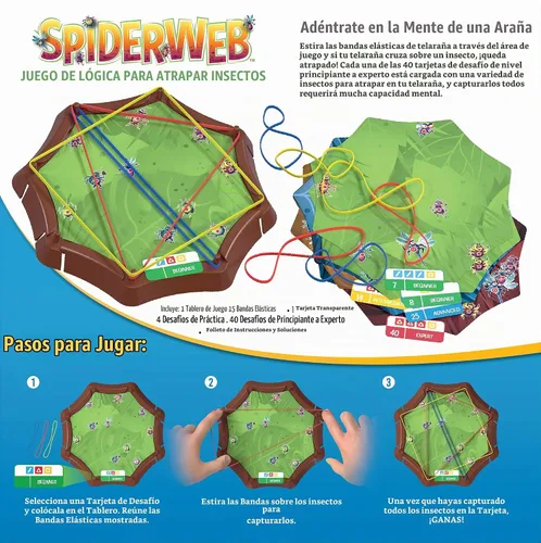Vista 5 de Think Fun Spiderweb: un juego de lógica para atrapar errores para mayores de 8 años