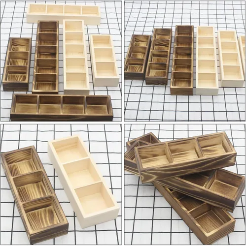 Vista 8 de Wood Tea Bag Holder Organizer with 3 Compartments for Coffee Bags