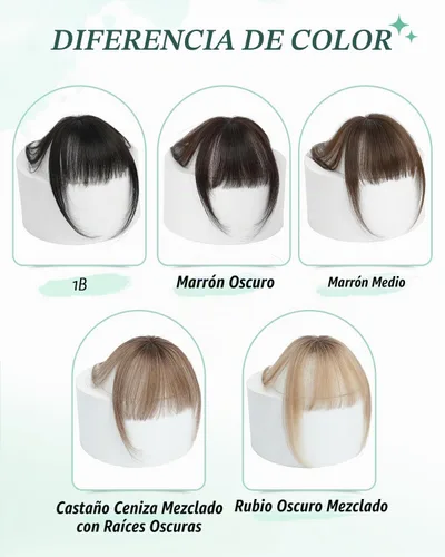 Vista 6 de Flequillo con Clip, Flequillo de Cabello con Clip, Flequillo Falso, Flequillo con Clip, Flequillo con Clip de Cabello Humano Real, Postizos Ombre