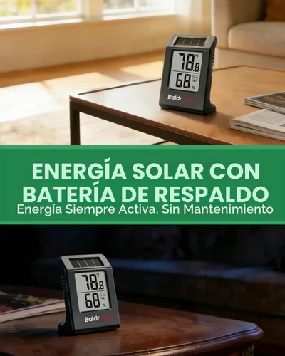 Vista 3 de BALDR 2-Pack Digital Hygrometer Thermometer, Solar Humidity Monitor(Black)