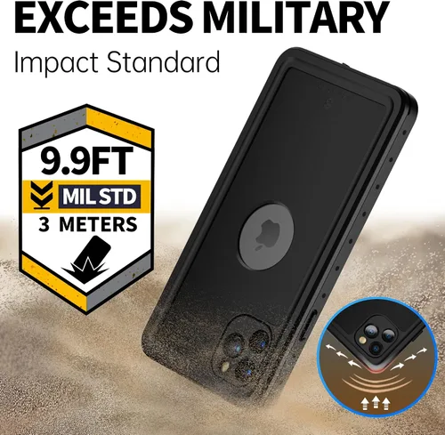 Vista 3 de BEASTEK Funda impermeable para Apple iPhone 11 Pro, serie NRE, a prueba de golpes, bajo el agua IP68, con protector de pantalla integrado, funda