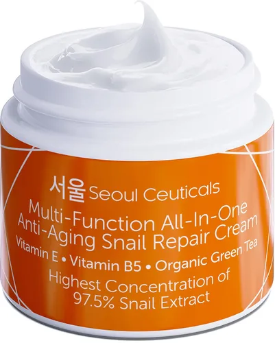 Vista 2 de SeoulCeuticals Juego coreano para el cuidado de la piel, contiene crema hidratante de caracol + máscara de gelatina coreana. Este potente juego