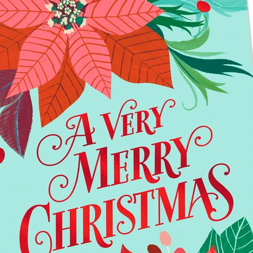 Vista 4 de Hallmark - Paquete de tarjeteros para Navidad o tarjetas de regalo, Poinsettias muy alegres (10 tarjetas con sobres)
