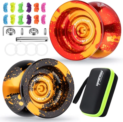 Vista 17 de MAGICYOYO N11 Yo-yo profesional no sensible para avanzados, yo-yo de trucos de metal de modo dual con rodamiento de yo-yo sensible para niños