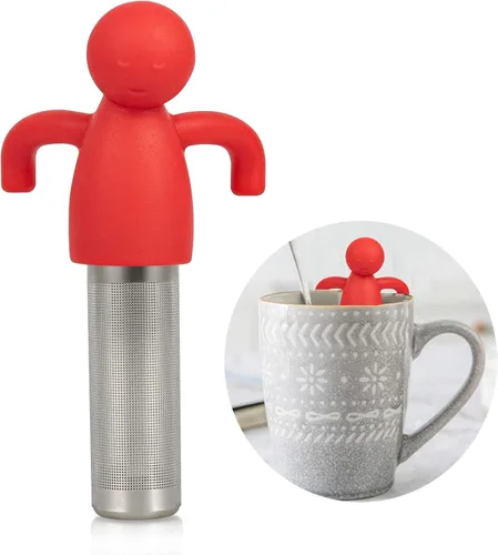 Vista 6 de Leden Infusor de té para té de hojas sueltas Lindo Colador de Té Bola de Acero Inoxidable Malla Extra Fina Filtro Empinador de Té para Taza Mug