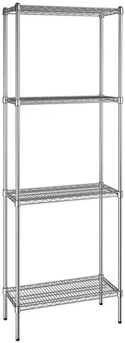 Vista 254 de Kit de 4 estantes de epoxi verde NSF de 21 x 72 pulgadas con postes de 86 pulgadas, estantería de almacenamiento resistente, kit de estantería