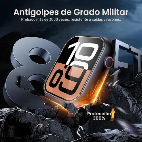 Vista 4 de TAURI - Juego de 2 carcasas rígidas para Apple Watch Series 11/10 42mm, con protector de pantalla de vidrio templado de PC, [resistente a arañazos]