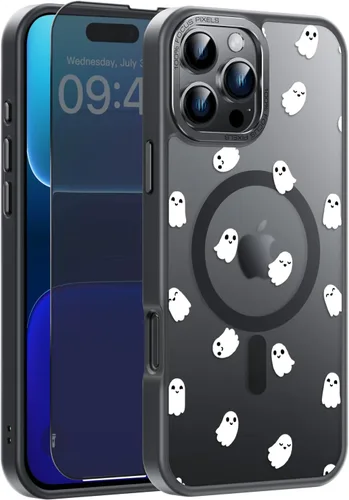 Vista 134 de Goodon para iPhone 15 Pro Max con protector de pantalla de privacidad, compatible con Magsafe, funda translúcida mate a prueba de golpes - Linda