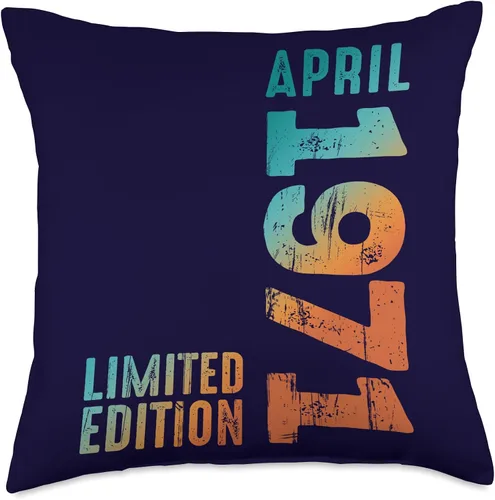 Vista 4 de Awesome Limited Edition April 1971 Retro 1971 Vintage 1971 Throw Pillow
