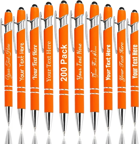 Vista 56 de Hasta 300 bolígrafos personalizados a granel con nombre personalizado con grabado gratis, puntas de lápiz capacitivo grabado, bolígrafo