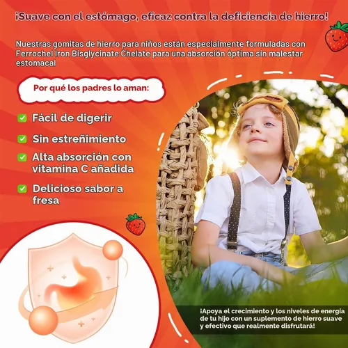 Vista 7 de Gotas líquidas de magnesio y gomitas de hierro para niños, adolescentes y adultos